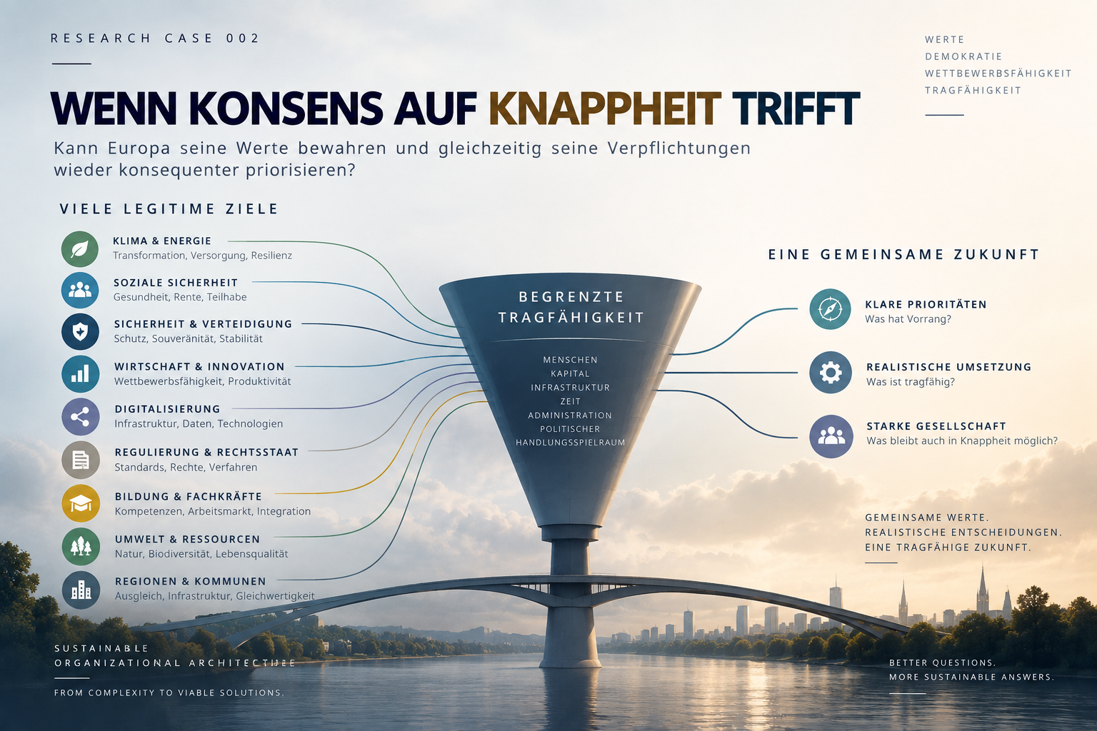 Wenn Konsens auf Knappheit trifft: gesellschaftliche Ziele, begrenzte Tragfähigkeit und Priorisierung.